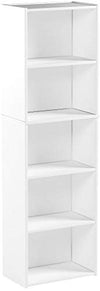 Furinno 11055WH 5-Tier Reversible Color Open Shelf Bookcase , White