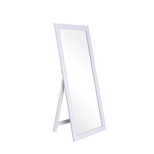 CHIC MODE White Thick Wooden Frame Full Length Mirror,HD Rectangle Full Body Tall Big Floor Stand Up or Wall Mounted Mirror for Bthroom Bedroom Living Room, 71