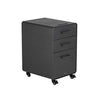 Vari File Cabinet for Office Storage with Three Drawers - Roll & Lock Caster Wheels (Charcoal-Grey)