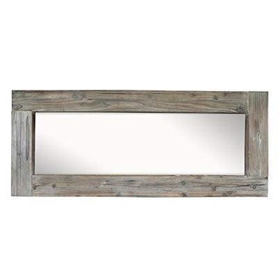 Barnyard Designs Long Decorative Wall Mirror, Rustic Distressed Unfinished Wood Frame, Vertical and Horizontal Hanging Mirror Wall Decor 58" x 24"