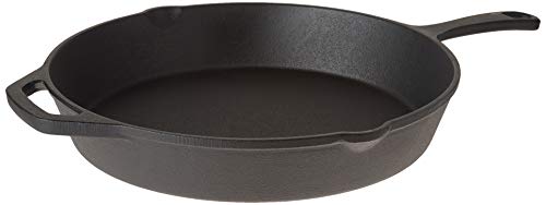 Home-Complete Pre-Seasoned Cast Iron Skillet-12 inch for Home, Camping Indoor and Outdoor Cooking, Frying, Searing and Baking, 12