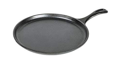 Lodge Pre-Seasoned Cast Iron Griddle With Easy-Grip Handle, 10.5 Inch (Pack of 1), Black