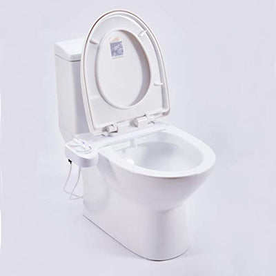 HIPIHOM Self-Cleaning Toilet Bidet with Fresh Water Retractable Nozzle Adjustable Hot Cold Water Spray Non-Electric Bidet Toilet Attachment, Reduce Toilet Paper