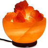 Himalayan Salt Lamp Bowl with Natural Crystal Chunks, Dimmer Cord and Classic Wood Base Premium Quality Authentic from Pakistan