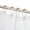Amazer Shower Curtain Hooks Rings, Stainless Steel Shower Curtain Rings and Hooks for Bathroom Shower Rods Curtains-Set of 12, Orange