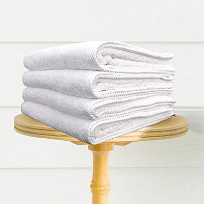 Classic Turkish Cotton Bath Towel Set - Thick and Soft Terry Cloth Hotel and Spa Quality Bath Towels Made with 100% Turkish Cotton (White, 24x48)