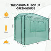 EAGLE PEAK 8'x6' Portable Walk-in Greenhouse Instant Pop-up Fast Setup Indoor Outdoor Plant Gardening Greenhouse Canopy, Front and Rear Roll-Up Zipper Entry Doors and 2 Large Roll-Up Side Windows