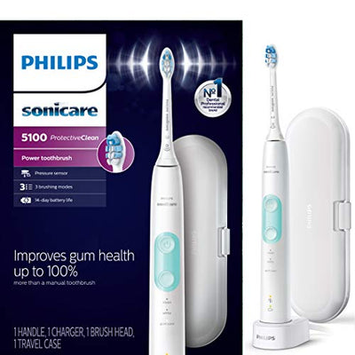 Philips Sonicare HX6857/11 ProtectiveClean 5100 Rechargeable Electric Toothbrush, White