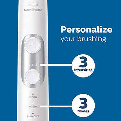 Philips Sonicare ProtectiveClean 6500 Rechargeable Electric Toothbrush with Charging Travel Case and Extra Brush Head, White HX6462/05