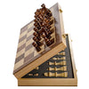 Chess Armory 15" Large Magnetic Wooden Chess Set with Felted Game Board Interior for Storage