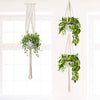 5-Pack Macrame Plant Hangers with 5 Hooks, Different Tiers, Handmade Cotton Rope Hanging Planters Set Flower Pots Holder Stand, for Indoor Outdoor Boho Home Decor