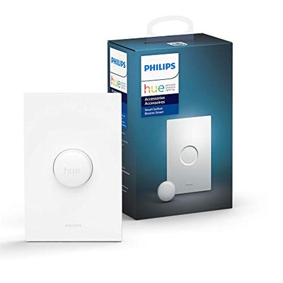 Philips Hue White Ambiance LED Smart Button Starter Kit, 3 A19 Smart Bulbs, 1 Smart Button & 1 Hue Hub (Works with Alexa, Apple HomeKit & Google Assistant)