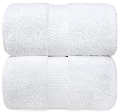 Luxury Bath Sheet Towels Extra Large | Highly Absorbent Hotel spa Collection | 35x70 Inch | 2 Pack (White)