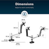 Vari Dual-Monitor Arm - Full-Motion Spring w/ 360 Degree Articulation - Easy Height Adjustment