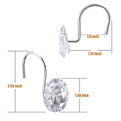 Yapicoco 12PCS Shower Curtain Hooks Rings for Bathroom, Decorative Resin Shower Curtain Hooks Rods Curtains and Liner