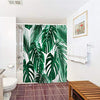 IcosaMro Palm Shower Curtain for Bathroom with Hooks, Tropical Leaf Jungle Leaves Decorative Long Cloth Fabric Shower Curtain Bath Decorations- 71Wx72L, Green
