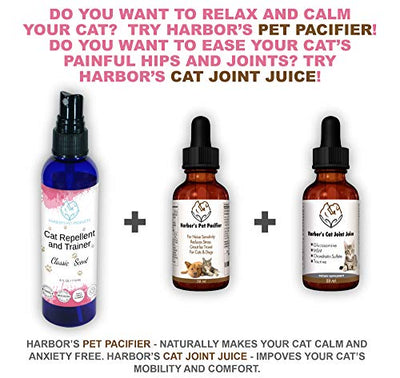 Harbors Cat Repellent and Trainer - Cat Repellent Spray Indoor - 4 oz | Cat Training Spray | Cat Repellent for Furniture | Cat Repellent for Plant | 100% Satisfied or Return for Full Refund