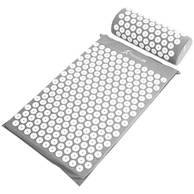 ProsourceFit Acupressure Mat and Pillow Set - Grey