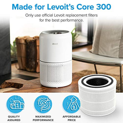 LEVOIT Core 300 Air Purifier Replacement Filter, 3-in-1 Pre-Filter, True HEPA Filter, High-Efficiency Activated Carbon Filter, Core 300-RF