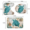 Sea Turtle Shower Curtain Sets with Non-Slip Rugs, Toilet Lid Cover and Bath Mat, Nautical Ocean Shower Curtains with 12 Hook s, Durable Waterproof Bath Curtain