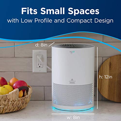 BISSELL MYair Purifier with High Efficiency and Carbon Filter for Small Room and Home, Quiet Bedroom Air Cleaner for Allergies, Pets, Dust, Dander, Pollen, Smoke, Hair, Odors, Timer, 2780A