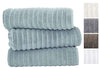 Classic Turkish Towels Luxury Ribbed Bath Sheets - Soft Thick Jacquard Woven 3 Piece Bath Set Made with 100% Turkish Cotton (Spa Blue, 40x65 Bath Sheets)