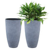 Tall Planters Outdoor Indoor - Specked Black Flower Plant Pots, 20 inch Set of 2
