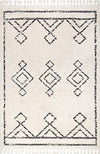 nuLOOM Mackie Moroccan Diamond Tassel Shag Area Rug, 6' 7" x 9', Off White