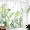 Lifeel Jungle Shower Curtain, Tropical Shower Curtain Palm Banana Monstera Leaf Bathroom Shower Curtain Set Heavyweight with 12 Hooks, Green White 72" x 72"