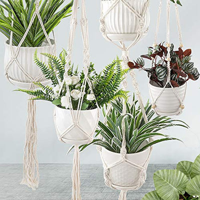 Plant Hangers Set of 6 Pack Indoor Hanging Planters Handmade Cotton Rope Flower Pot Holder for Plants Indoor Outdoor Home Decor (3 Sizes)