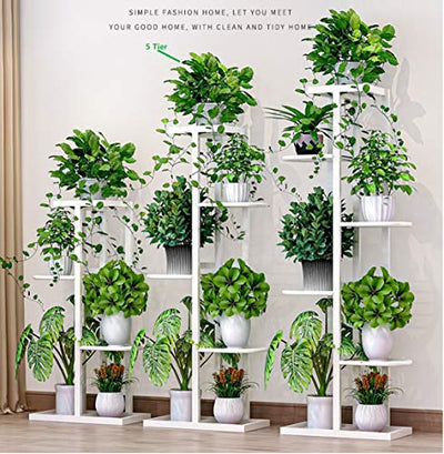 Flower Plant Stand Indoor 5 Tier Metal Plant Stand Flower Pots Stander Display Pots Holder (Black)