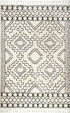 nuLOOM Vasiliki Moroccan Tribal Shag Area Rug, 5' 3" x 7' 7", Off White