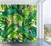 Get Orange Green Banana Leaves Brightness Leaves Decor with Stylish Floral Graphic Illustrated Art ,Waterproof and Mold Shower Curtain 72W X 72 Inches